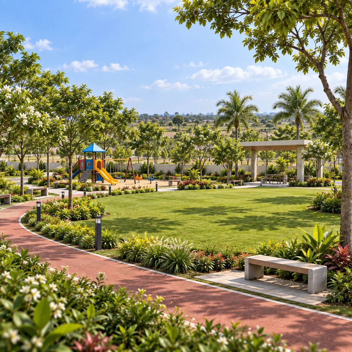 Adarsh Forest Glen park with children's play area and jogging track Adarsh Forest Glen park with children's play area and jogging track