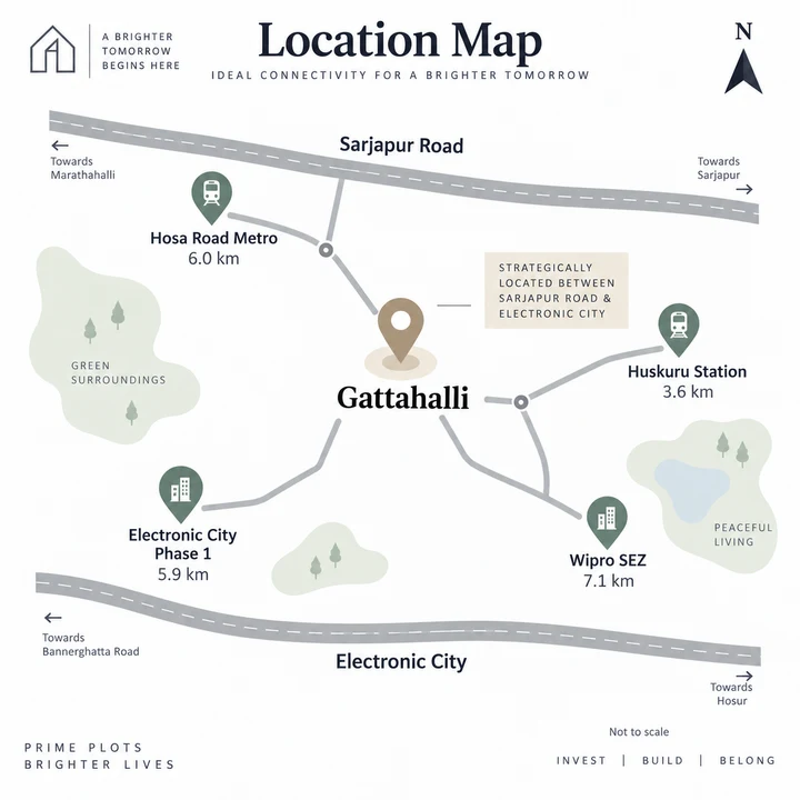 Adarsh Forest Glen location map in Gattahalli between Sarjapur Road and Electronic City Adarsh Forest Glen location map in Gattahalli between Sarjapur Road and Electronic City